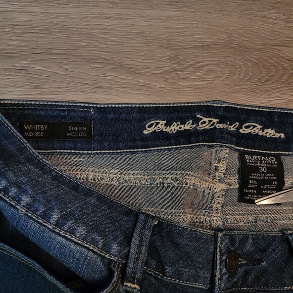 Buffalo David Bitton Jeans Size 30 Whitby Wide Leg Flare Mid Rise Western Boho - Picture 4 of 10